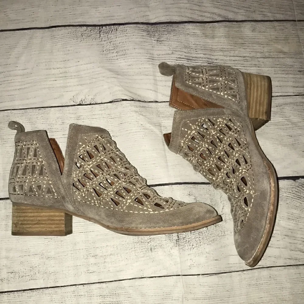 Jeffrey Campbell Taggart Suede Cutout Booties